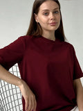 Cotton Collar Solid Color T-Shirt Girl 2025 Spring And Summer New Hot Cotton Short-Sleeved