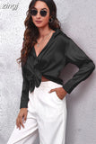 Fashion Button Up Satin Silk Shirt Youth Woman Blouses Cheap and Pretty Blouses Satin Luxury Shirt OL Female