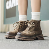 Zingj Boots Fall 2024 New Vintage Overalls Western Lovers Platform Increased Hot Style Ankle Boots
