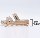 And Cool Slippers Women Wear 2025 Summer New Round Head Casual Large Size Loose Cake Thick Bottom Roman