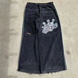 Zingj Y2K Baggy Jeans Men's Pattern Hip-Hop Street Harajuku Men's Wide-Legged Pants 211-0-Outfit