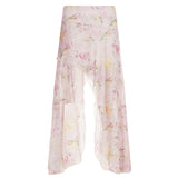 Vintage Crumbat Splicing Half-Body Skirt Holiday High-Waisted Thin A-Shaped Skirt New Mid-Long