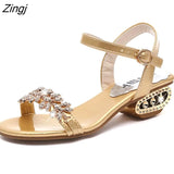Women Sandals Flip Flop Fashion Rhinestone Wedges Shoes Crystal High Heels Sandals Women Shoes Summer Casual Beach