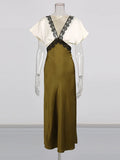Temperament Lace Waist Dress 2025 Autumn New V-Necked Ass High-End Thin Dress