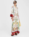 Women's New Summer Printing Seven-Sleeve Collar