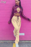 Women Lace Up PU Leather Pants Leggings Hollow Out High Waist Punk Trousers Drawstring Bandage Cut Out Tights