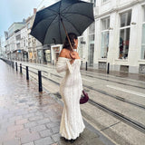 Women's Clothing Explosion Fashion Elegant Sexy One-Word Shoulder Lace