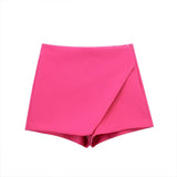 Summer New Women's High Waist Asymmetric Casual Pants Multi-Color Skirt Pants For A Long