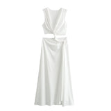 New Women's Fashion V-Neck Sexy Hollow Body-Body Ass Evening Dress
