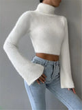 And Winter New Women's Sweater High-Neck Short-Sleeved Long-Sleeved Solid Anti-Sting Knitted
