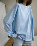 And Autumn 2025 New Solid Color Long-Sleeved T-Shirt Women's Loose Basic Casual Pure Cotton T-Shirt