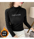 Zingj Velvet Warm Half High Collar Bottom Shirt Female Autumn And Winter Inside The Versatile 2023 New Long-Sleeved T-Shirt Female Jacket Foreign