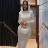 Zingj Women's Fall 2024 New Fashion, Slim Hooded, Slit And Women's