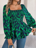 Shooting 2025 Autumn And Winter Leisure Wood Ear Side Leopard Long-Sleeved Chiffon Shirt Women's