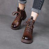 Layer Of Kraft Rubber Foam Bottom Single And Velvet Inner Leather Martin Boots Girl With A