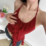Zingj Summer New Women's Hot Girls Slim Street Fashion Hanging Neck Sexy Back Vest Woman-Outfit