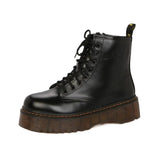 New Autumn And Winter Martin Boots Thick-Sley Fashion Women's Leather Short-Skin Shoes For A Long