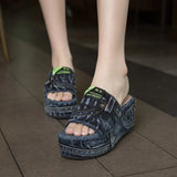 Slippers Women In Spring And Summer Wear New Trendy Shoes Fashion Thick-Soled Sandals One-Word Drag Cowboy Letter Cool