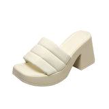 Cake Thick Bottom Cool Slippers Women Wear 2025 Summer Fashion Niche Women's Shoes Design Feel Beach One-Word Drag