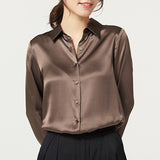 Sleeve Satin Blouse Women 2023 Solid Office Button Silk Shirt Woman Casual Loose Fashion Blouses Women Elegant Blusas