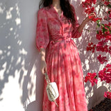 Summer Holiday Style Goddess Fan New Pure Flowery Snowy Sexy V-Neck Cross-Tie