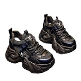 Dad Shoes Women's Net Face 2025 Spring And Autumn New Loose Cake Small White Shoes Women Thick Soles Inside The Height Of Women's Shoes