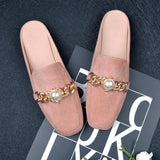 And Autumn Bag Head Flat Bottom Half Slippers Women Lazy Head No Heel Muller Single Shoe Size