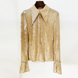 New Star Fashion Open Fork Horn Sleeve Transparent Sleek Mesh Mesh Tau Thorn