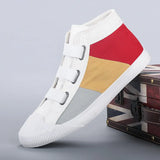 Walk Women's Shoes 2025 Autumn Canvas Coloring Women's Shoes Breathable Soft Soles High Help A Foot Pedal Foot Board