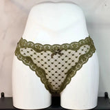 Rear Ribbon Ribbon Lace Trousers Low-Rise Cotton Crotch Large Elastic Heart-Shaped Lace