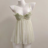 Sexy Lace Lace Sling Aja Girls Summer Thin Mesh With Thoracic Mat Home Pyjamas Women Spring And