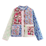 Women's Autumn And Winter New Multi-Color Street Fashion Printing Spliced Cotton