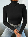 Turtleneck Ribbed Knit Sweater- Outfit