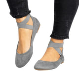 New Shallow Mouth Loosened With Round Head Women's Shoes Flat And Dancing Mom Single Shoe