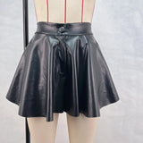 Zingj Women's 2024 New High-Waist Pu Leather Pants Skirt Show Thin Hot Girl Fashion Short Skirt Leather Pants Hot