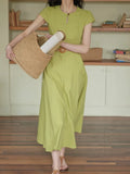 Red Design Sense Of A Small Gentle And Comfortable French Buckle Round Neck-Up Dress Temperament Thin