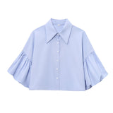 Sleeves Loose Open-Sleeve Shirt Top 2025 Spring New Women's Clothing