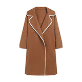 And Winter 2025 European Women's Double-Sided Hairs Long-Sleeved Knitted Long Coat Loose Wind
