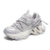 Full Of Futuristic ~ 2025 Thick-Soled Casual Sneakers Silver Old Dad Shoes ~ Sole Design