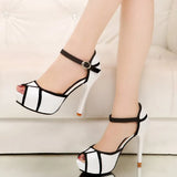 Buckle With Women's Sandals Fashion High Heel Sexy Fine Heel Big Size Waterproof Table Fish Mouth Sandals