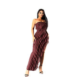 Zingj Women's 2023 Summer Women's New Fashion Chest Sexy Back Slit Tassel Temperament