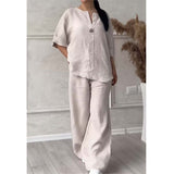 And Autumn 2025 New Women's Fashion Pure Cotton And Cotton Casual Set