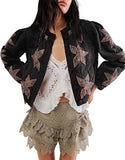Autumn / Winter 2024 Maple Leaf Pattern Embroidered Quilted Quilted Casual Cotton Jacket Coat-Outfit