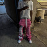 Street Trend Pants High Street In Tide Brand Men And Women Loose Casual Straight Printing Pants