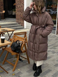 Leisure Collection Waist Thin Long Bread Cotton Clothes Women Thick Warm Cotton Coat