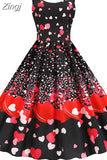 Summer Vintage Dress Women Spaghetti Strap Floral Print High Waist Elegant Sleeveless A-Line Party Midi Dress Robe