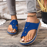 Zingj Summer New Flower Car Suture Sandals Solid Color Round Head Casual Fashion Women's Shoe Wedge