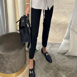 Zingj 2023 New Solid Color Lapel Sleeveless Lace Vest Jacket Casual Suit Female-Outfit
