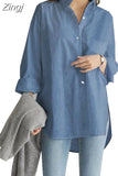 Office Blouse Casual Cotton Button Long Sleeve Shirt Oversize White Loose Shirt Women Tops Irregular Women Clothes