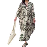 Large-Size Women's New Temperament Printed Shirt Dress Bohemian
